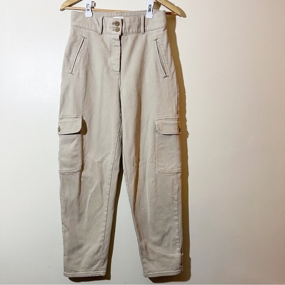 Wilfred Free Aritzia Modern Cargo Pants Khaki High Waisted Women’s 4 - Picture 2 of 12